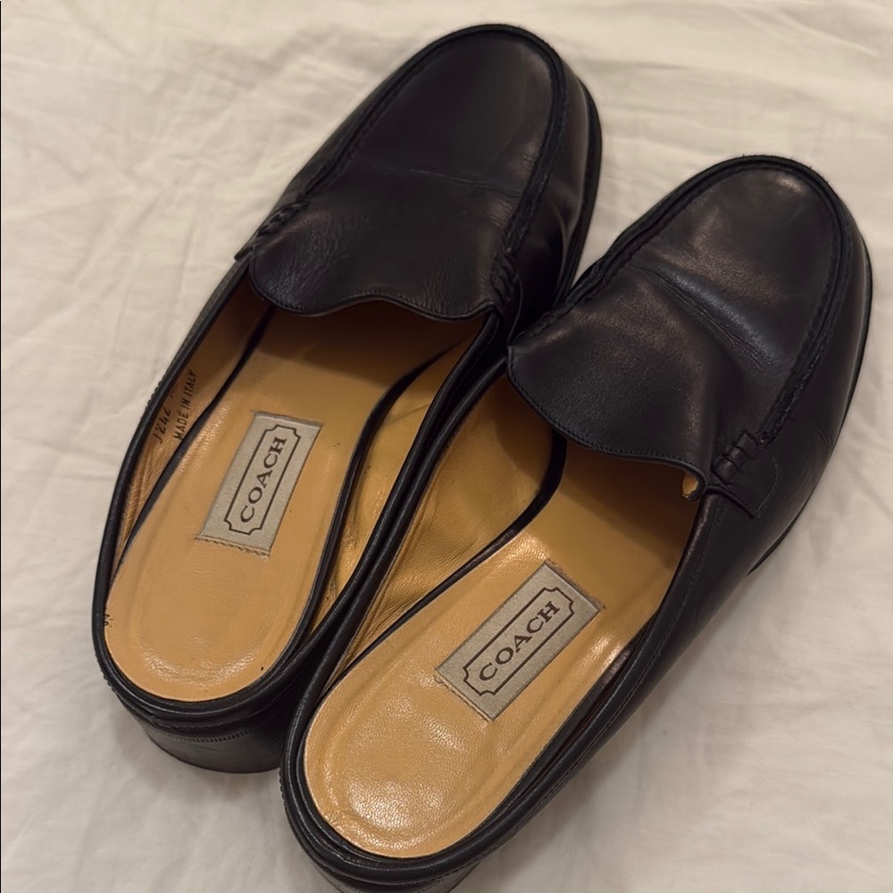 Coach Black Leather Loafers